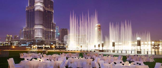 Burj Khalifa Park is one of the most important places for tourism in Dubai, UAE