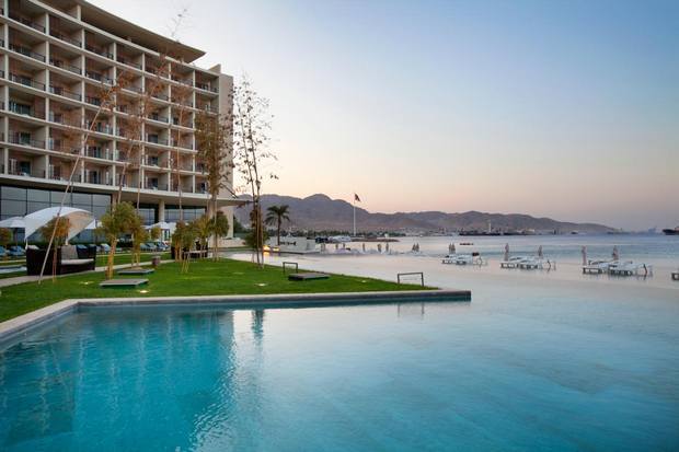 Aqaba's resorts are right on the sea