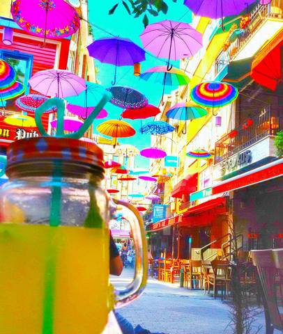 Umbrella Street in Istanbul