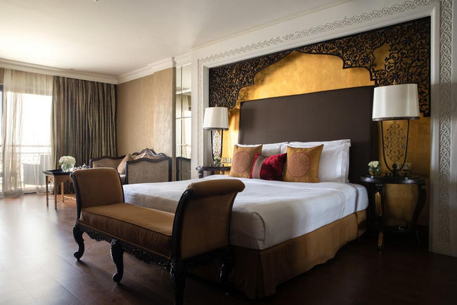 The Palm Jumeirah hotels feature luxuriously designed rooms inspired by ancient Ottoman origins