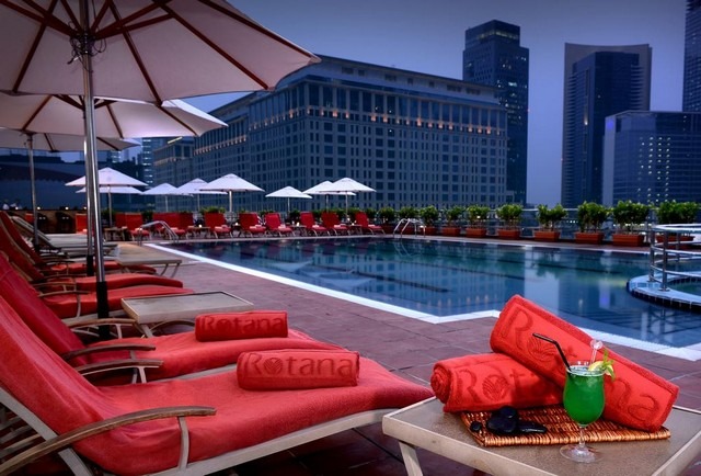You can enjoy the exotic pool at Rayhaan Rotana Dubai
