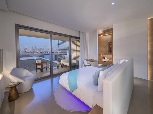 The rooms at Nikki Beach Hotel in Dubai are spacious.