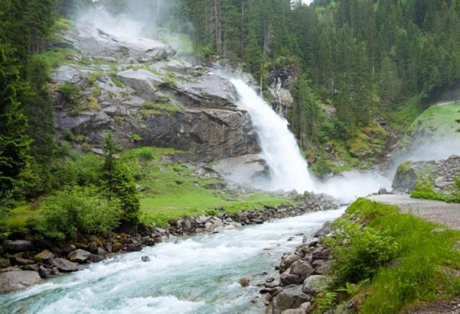 Krimml waterfall is one of the most beautiful places in Zell am See, Austria 