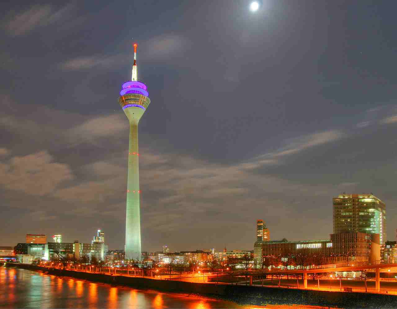 The Rhine Tower is one of the most beautiful places in Dusseldorf