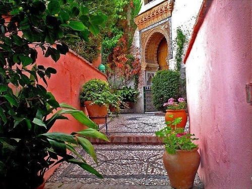 The Albayzin neighborhood in Granada is one of the most important tourist places in Granada, Spain