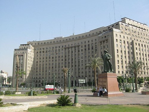 Tahrir Square is one of the most important tourist places in Cairo, Egypt