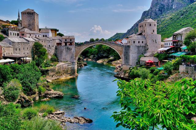 The old bridge in Mostar is one of the most important places of tourism in Bosnia and Herzegovina