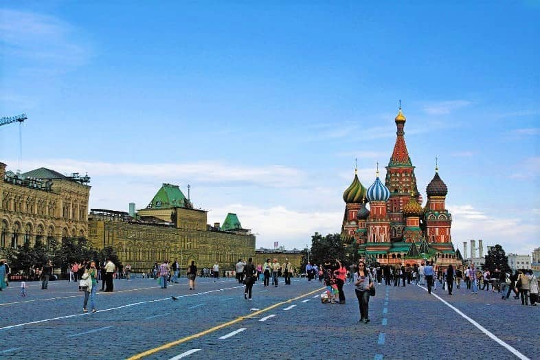 Red Square is one of the most famous tourist places in Moscow