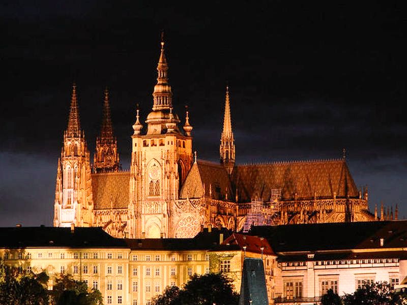 External view of Prague Castle - the most important tourist place in Prague