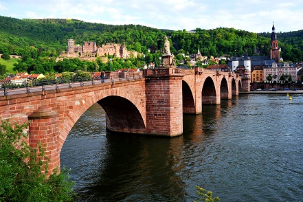 View of the old bridge in Heidelberg - tourism in Heidelberg 