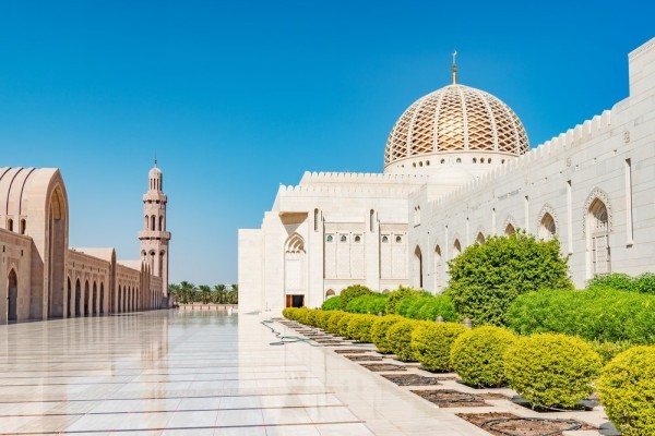 Sultan Qaboos Grand Mosque is one of the most famous landmarks of Muscat