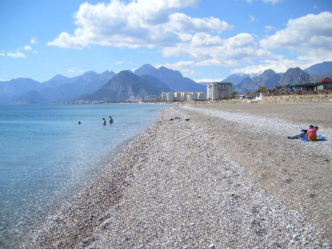 The first and most famous Antalya beach, Konyaalti Beach is an award-winning blue banner international