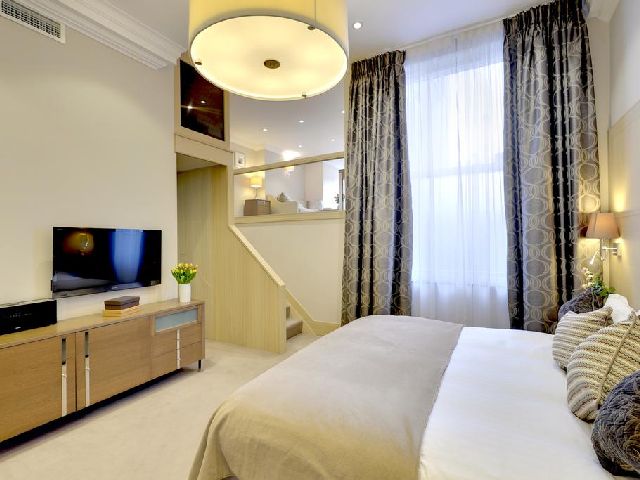 Standard room at the Claverley Court Hotel Knightsbridge, one of London's most prestigious five-star hotel apartments