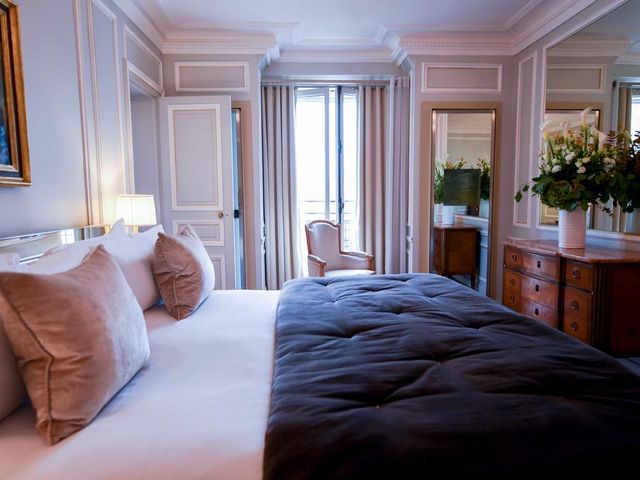 A physical room inside the Lancaster Hotel Paris