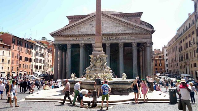 The Pantheon, Rome, is one of Rome's most famous tourist attractions