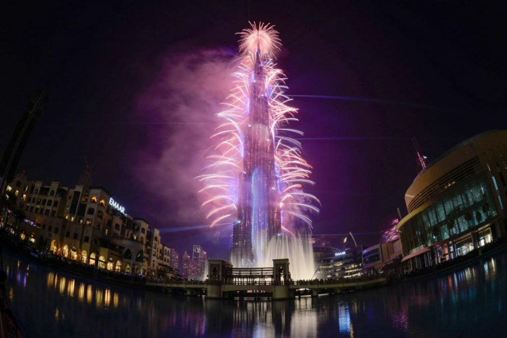 Fireworks at the Burj Khalifa for the New Year
