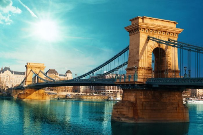 The suspension bridge in Budapest