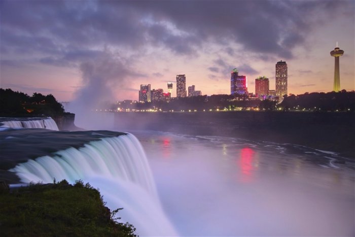 Niagara Falls starting from the gardens and lakes that surround the Niagara Falls
