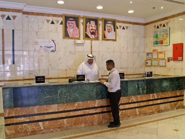 The reception hall in the Dar Al Iman Al Manar Hotel 