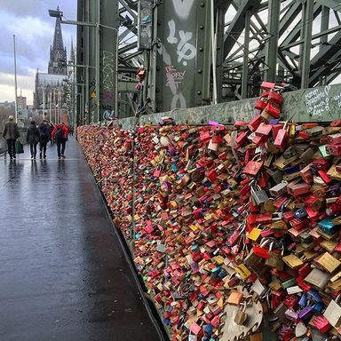     Bridge locks love Cologne, Germany