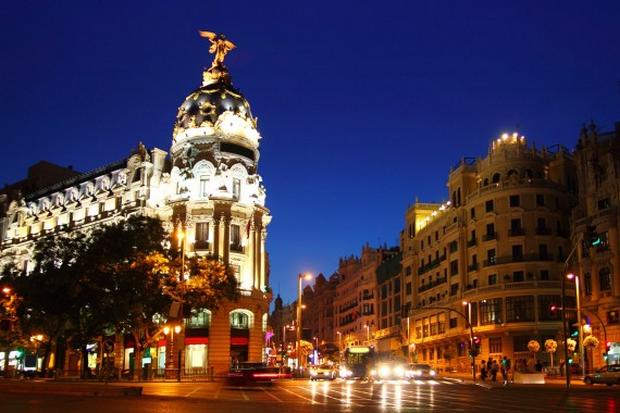 Gran Via Madrid Street is one of the most beautiful tourist attractions in Madrid, Spain