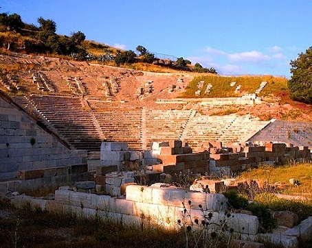 View of the ancient amphitheater in Bodrum