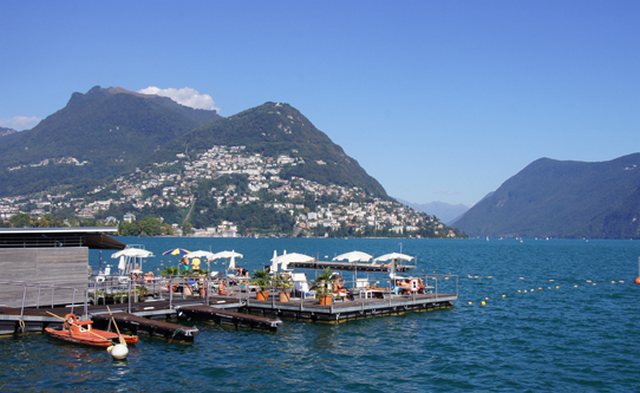 Lake Lugano in Lugano, Switzerland