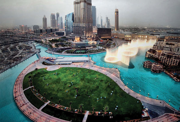 Burj Khalifa Park is one of the most important parks in Dubai