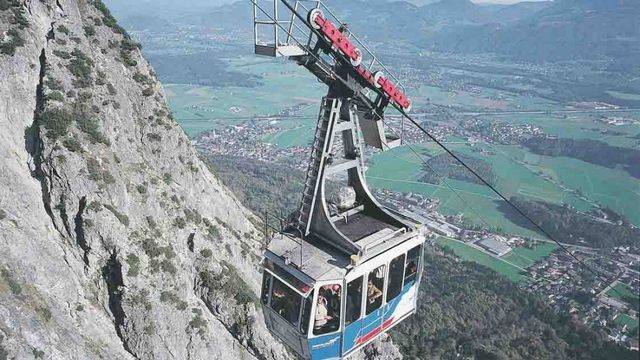 The cable car of the Intersburg Mountain Salzburg
