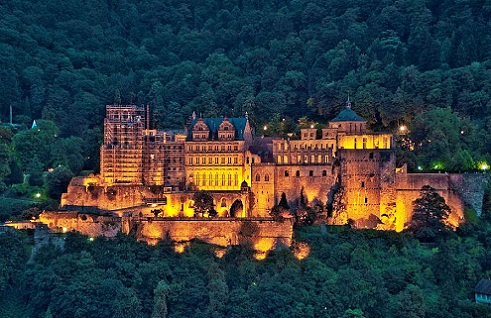 Evening scene of Heidelberg Castle