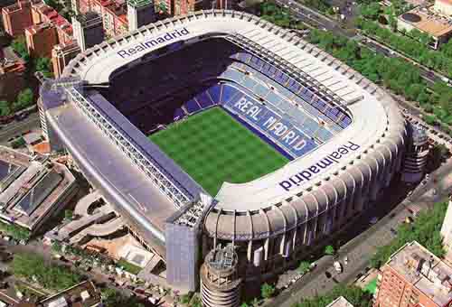 A scene of the Santiago Bernabeu stadium in Madrid, Spain