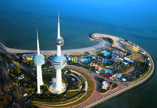 Aerial view of Aqua Park in the Kuwaiti capital