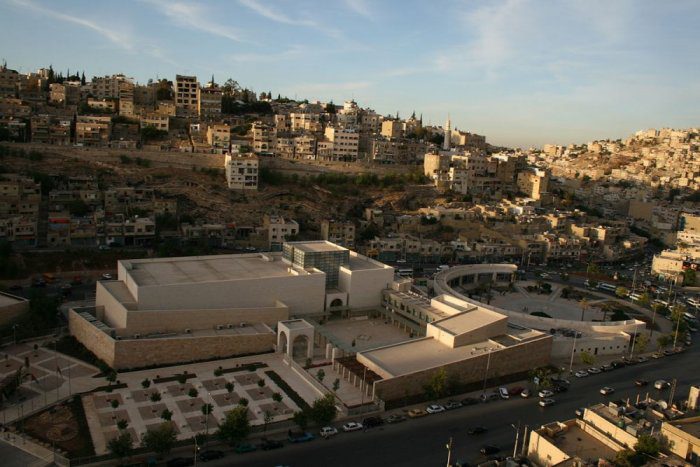 A scene surrounding the Jordan Museum.