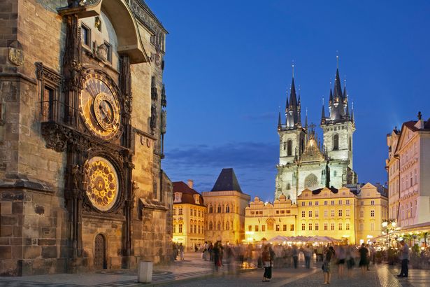 A scene of Prague astronomical clock