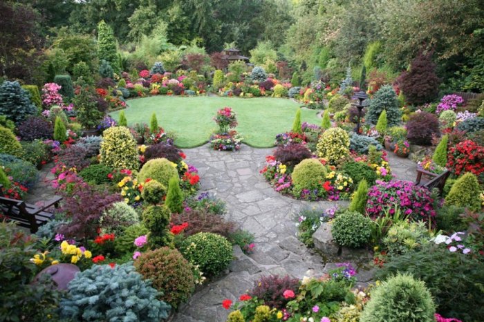 The splendor of flowers in the English Garden