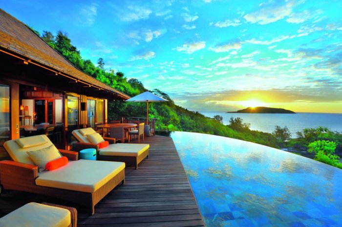 Seychelles is a private tourist resort that contains 17 luxury tourist villas