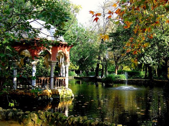 Maria Luisa Park is one of the most beautiful gardens of Seville, Spain