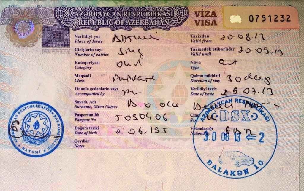 Entry visa to Azerbaijan