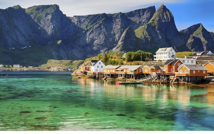 Lofoten picturesque natural areas and charming mountain heights