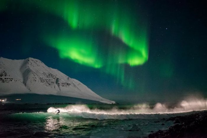 The phenomenon of aurora borealis in Iceland