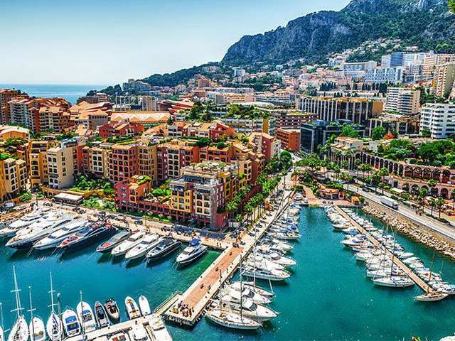 Where is Monaco and the distance between the most important tourist cities in Monaco